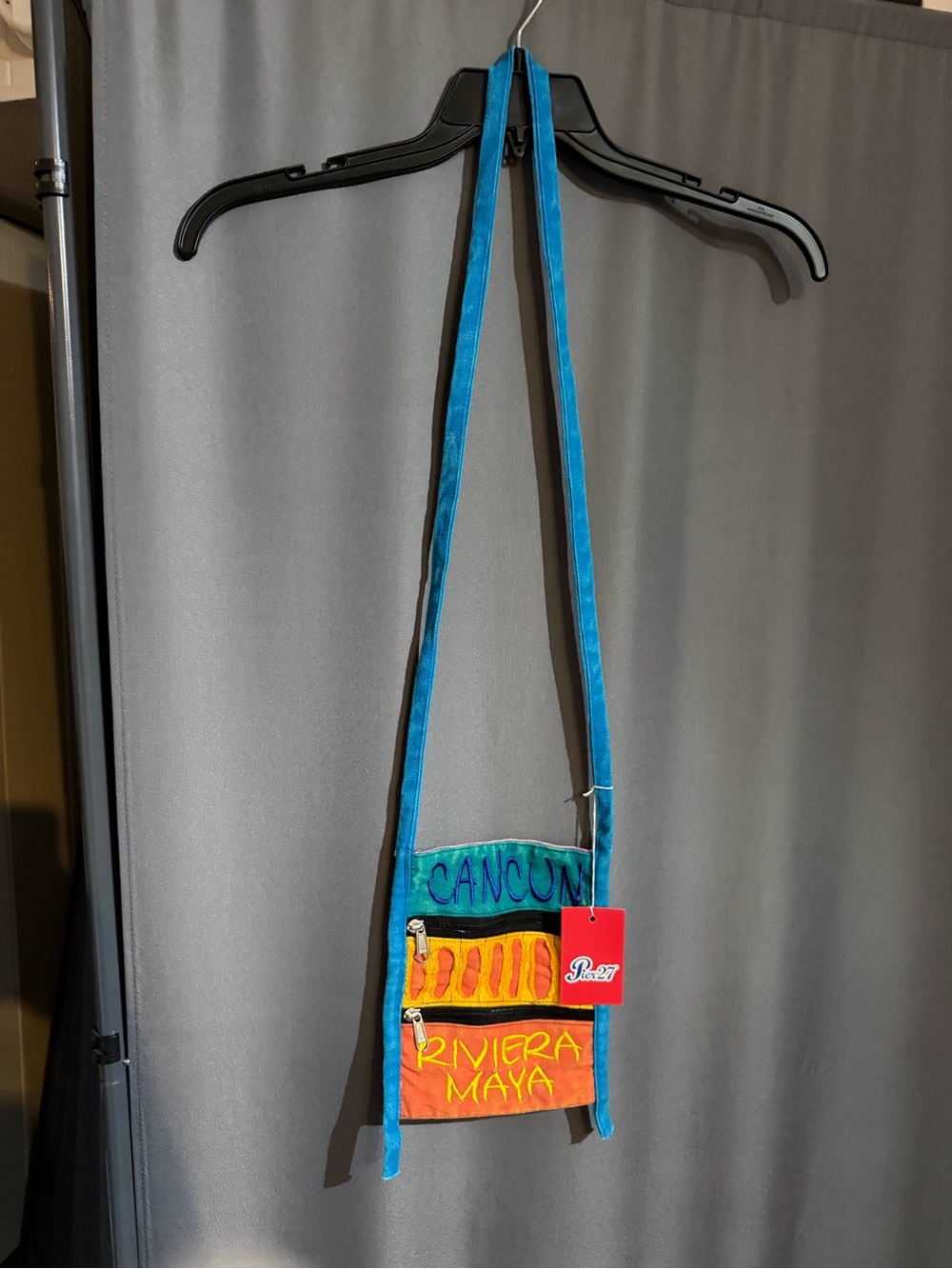 NWT Cancun Riviera Maya Blue & Orange Crossbody Bag